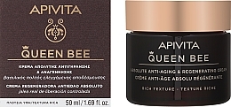 Парфумерія, косметика Антивіковий регенерувальний крем для обличчя - Apivita Queen Bee Absolute Anti-Aging & Regenerating Cream Rich Texture