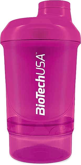 Шейкер 300 мл + відсік 150 мл, малиновий - BiotechUSA Nano Shaker Magic Magenta — фото N1