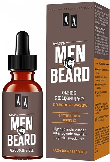 Масло для ухода за бородой и усами - AA Cosmetics Men Beard Grooming Oil — фото N1