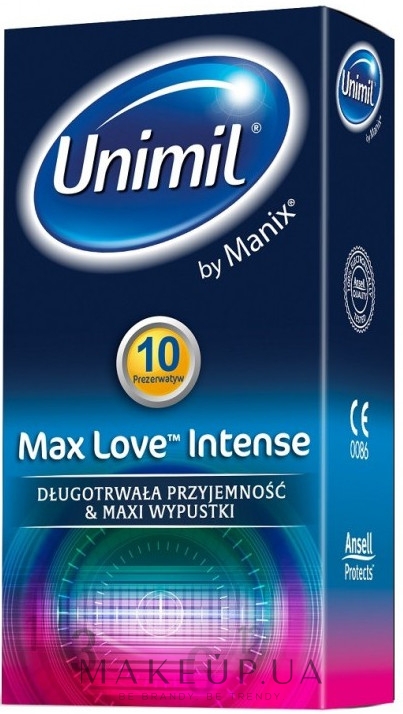 Латексные презервативы 10 шт Unimil Max Love Intense купить по лучшей цене в Украине Makeupua 