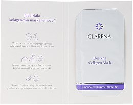 Тонизирующая ночная маска с коллагеном - Clarena Sleeping Collagen Mask (пробник) — фото N2