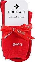 Подарочные носки с сердечками, красные - Moraj Love — фото N1