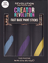 Духи, Парфюмерия, косметика Набор стиков для макияжа - Makeup Revolution Creator Fast Base Paint Stick Set Light Blue, Purple & Yellow
