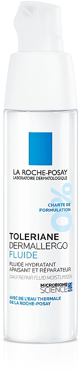 Успокаивающий и увлажняющий флюид для гиперчувствительной и склонной к аллергии нормальной и комбинированной кожи - La Roche Posay Toleriane Dermallergo Fluide — фото N1