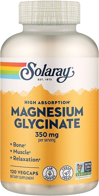 Пищевая добавка "Магний глицинат", 350 мг - Solaray Magnesium Glycinate 350 mg — фото N1