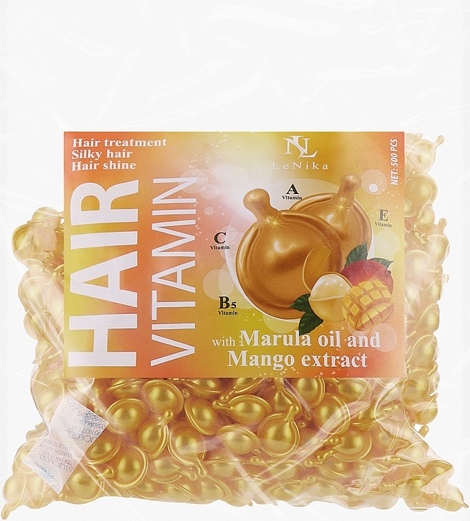 Вітаміни для волосся з олією марули та екстрактом манго - LeNika — фото N3