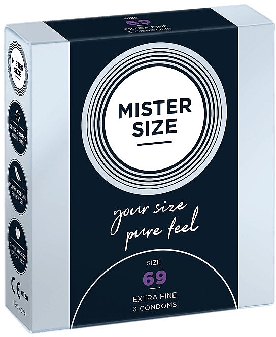 Презервативи латексні, розмір 69, 3 шт. - Mister Size Extra Fine Condoms — фото N1