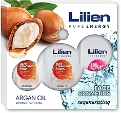 Парфумерія, косметика Набір - Lilien Pure Energy Argan Oil (f/oil/250ml+tonic/250ml+water/250ml)