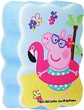 Парфумерія, косметика Мочалка банна дитяча "Свинка Пеппа", Пеппа на пляжі, блакитна - Suavipiel Peppa Pig Bath Sponge
