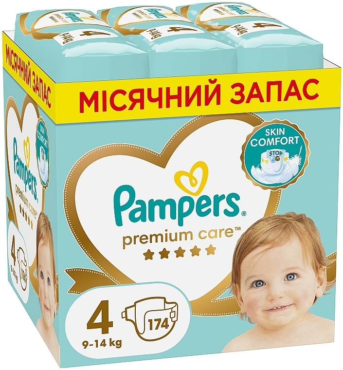 Подгузники Premium Care 4 (9-14 кг), 174 шт. - Pampers — фото N2