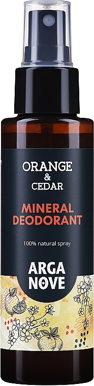Дезодорант-спрей мінеральний "Кедр і апельсин" - Arganove Natural Alum Cedar And Orange — фото N1