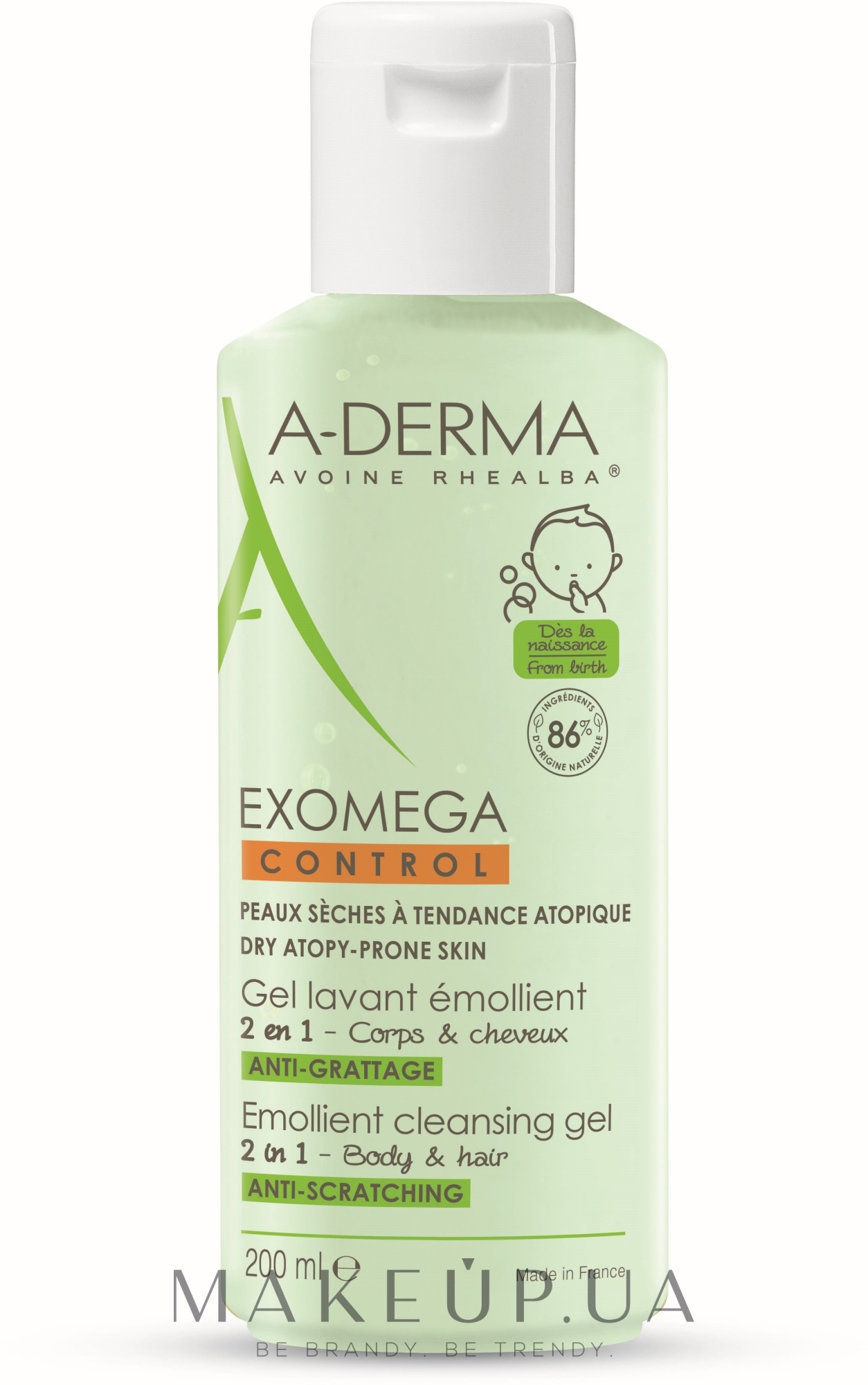 Смягчающий очищающий гель - A-Derma Exomega Control Emollient Cleansing Gel 2in1 — фото 200ml