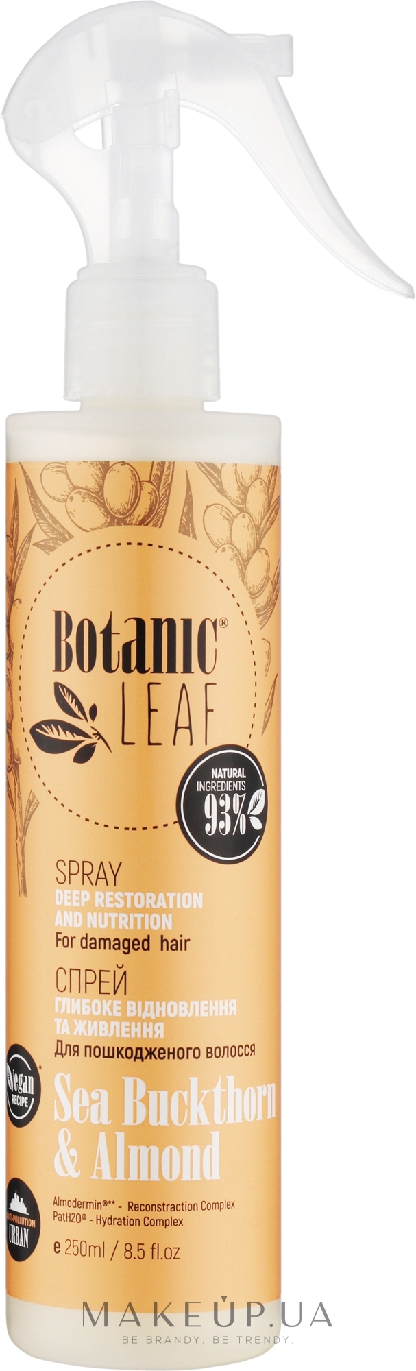 Спрей для поврежденных и тусклых волос "Глубокое восстановление и питание" - Botanic Leaf — фото 250ml