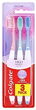Набор зубных щеток, ультра-мягкие, розовая+бирюзовая+голубая - Colgate High Density Gum Care — фото N1