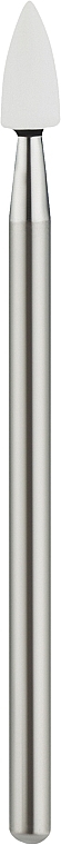 Фреза корундова "Полум'я", діаметр 3.0 мм, 45-32, біла - Nail Drill — фото N1
