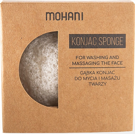 Спонж конняку, белый - Mohani Natural Konjac Cleansing Sponge — фото N2