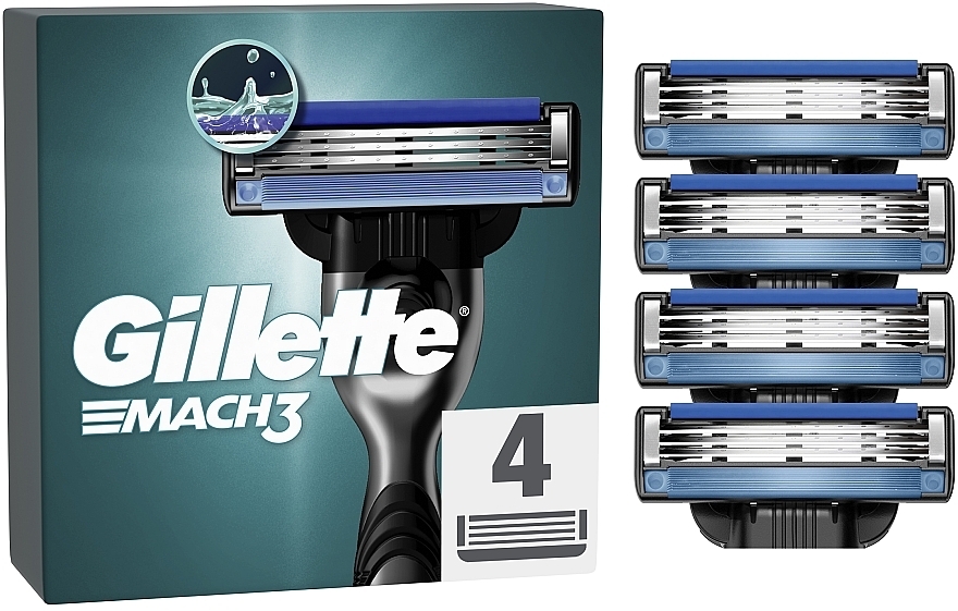Змінні касети для гоління, 4 шт. - Gillette Mach3 — фото N1