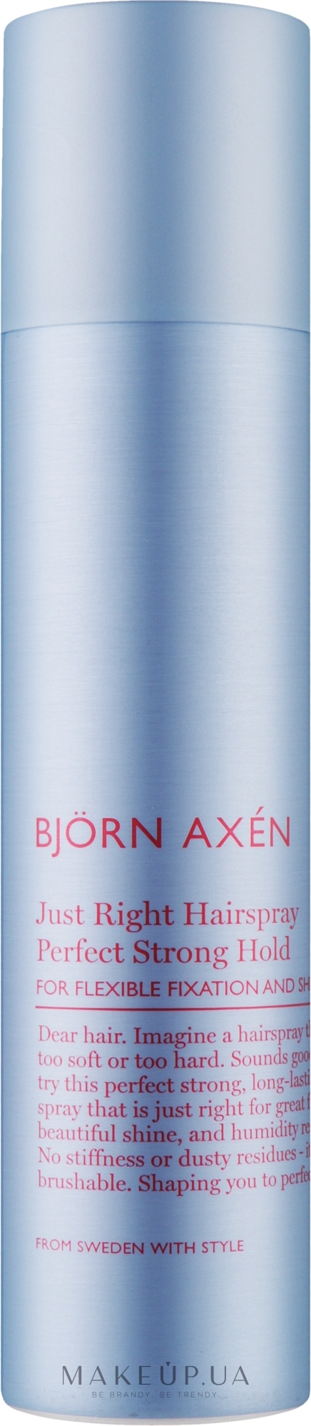 Лак для волосся - BjOrn AxEn Just Right Hairspray — фото 250ml