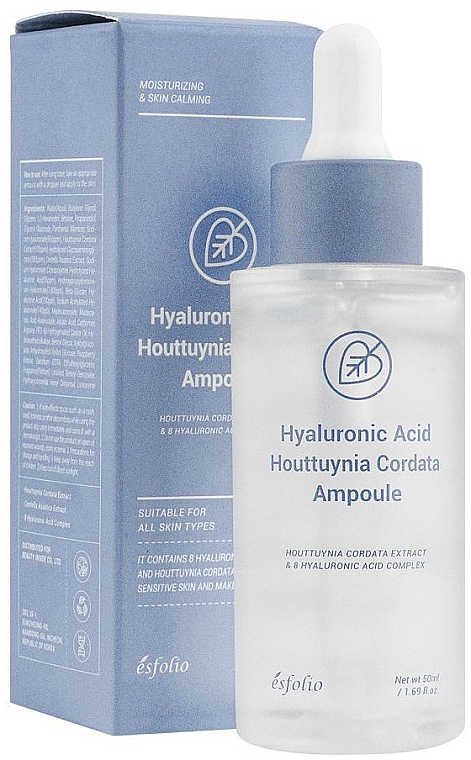 Сироватка для обличчя з гіалуроновою кислотою - Esfolio Hyaluronic Acid Houttuynia Cordata Ampoule — фото N1