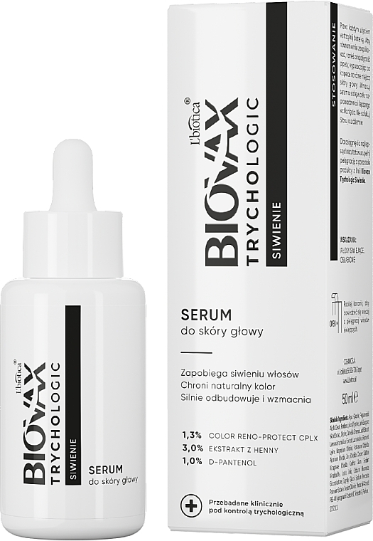 Сироватка для сивого волосся - L'biotica Biovax Trychologic Serum — фото N2