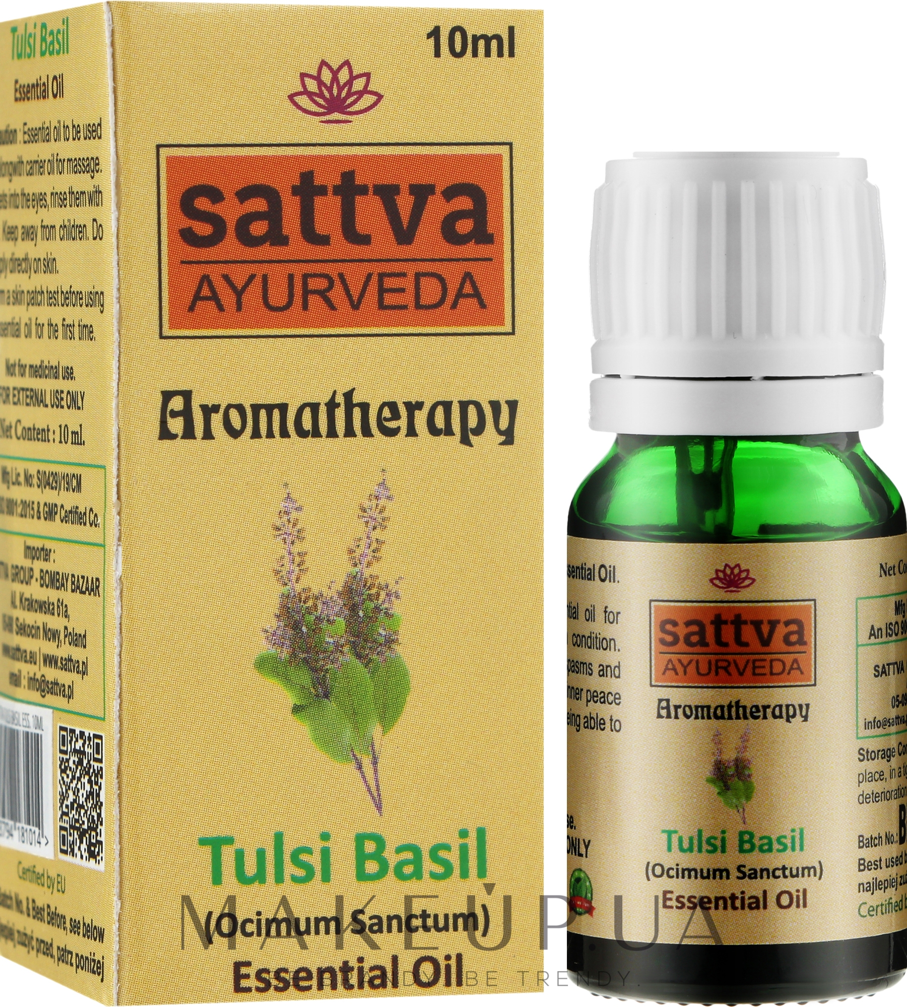 Эфирное масло - Sattva Ayurveda Tulsi Basil Essential Oil — фото 10ml