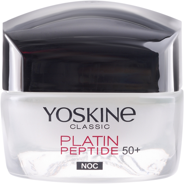 Ночной крем для нормальной и комбинированной кожи - Yoskine Classic Platin Peptide Face Cream 50+ — фото N2