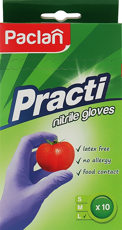 Перчатки нитриловые, р.L - Paclan — фото N1