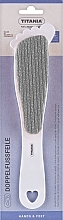 Педикюрная двусторонняя терка с абразивом и пемзой, серая - Titania — фото N1