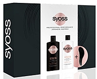 Набір - Syoss Keratin Set (shampoo/440ml + cond/440ml + brush/1p) — фото N1