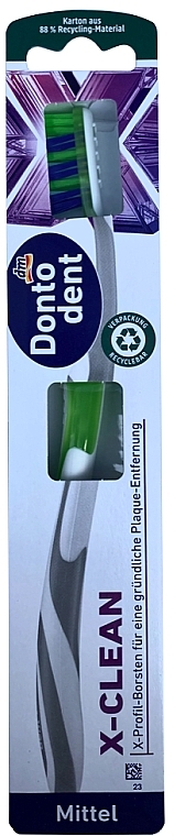 Зубна щітка "Х-чистка", салатова - Dontodent X-Clean — фото N1