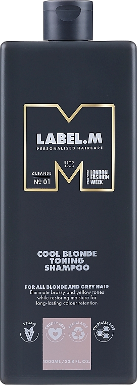 Тонирующий шампунь для волос - Label.m Cool Blonde Toning Shampoo — фото N1