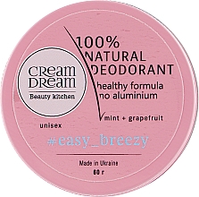 Натуральний дезодорант з ефірними оліями м'яти й грейпфрута - Cream Dream beauty kitchen Cream Dream Easy Breeze 100% Natural Deodorant — фото N1