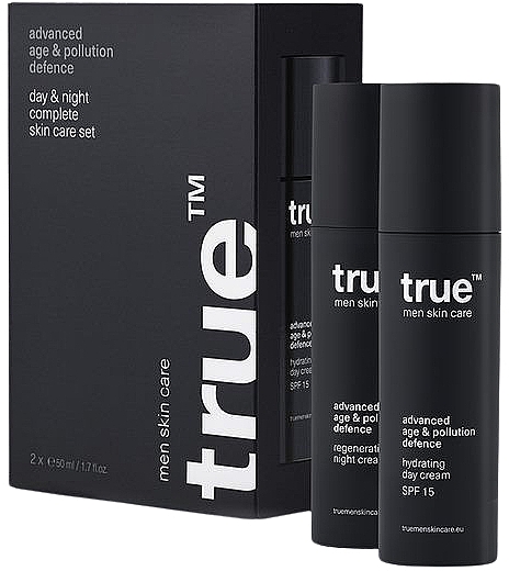 Набор средств дневного и ночного ухода за кожей - True Men Skin Care Day & Night Complete Skin Care Set (f/cr/2x50ml) — фото N1