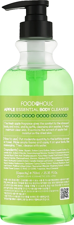 Гель для душа с экстрактом яблока - Food a Holic Essential Body Cleanser Apple — фото N2