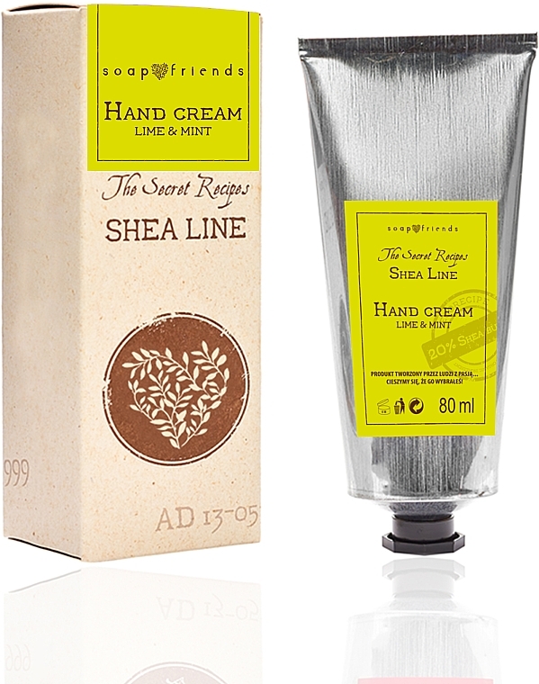 Крем для рук "Лайм і м'ята" - Soap&Friends Shea Line Hand Cream Lime & Mint — фото N1