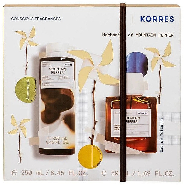 Korres Mountain Pepper - Набір (edt/50ml + sh/gel/250ml) — фото N1