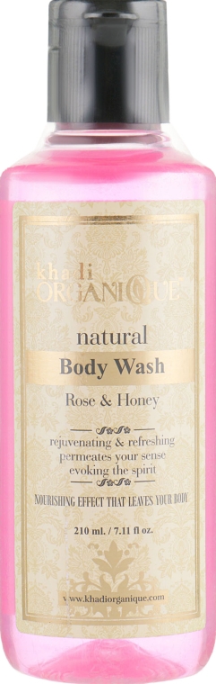 Натуральный аюрведический гель для душа "Роза и Мед" - Khadi Organique Rose & Honey Body Wash