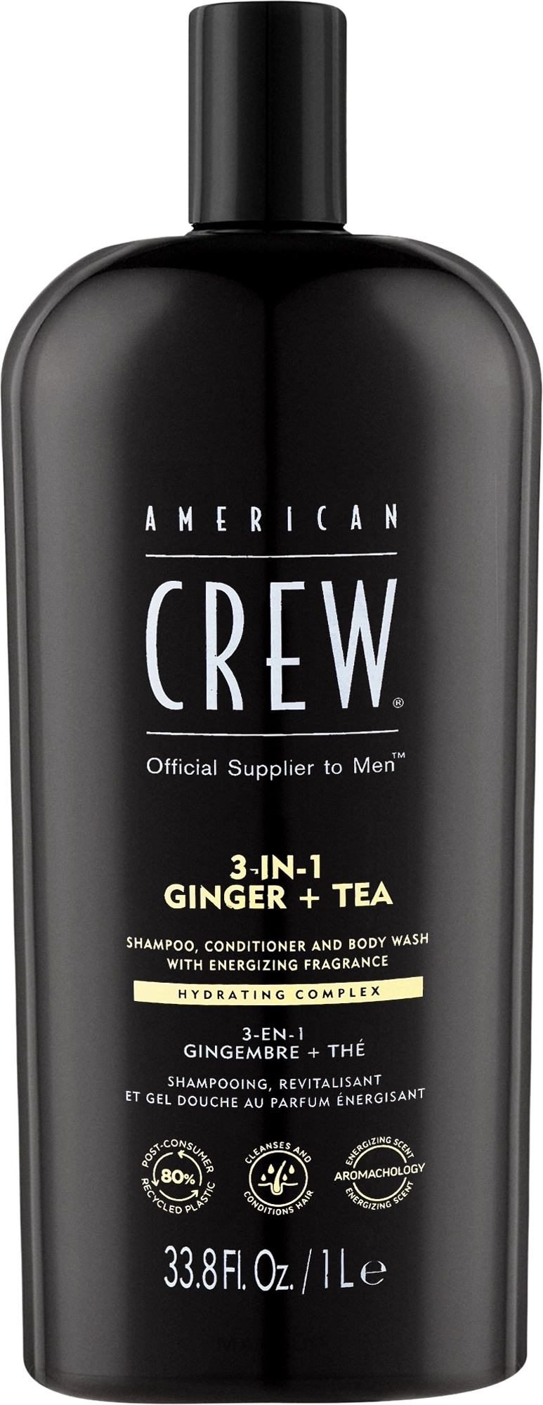 Средство 3 в 1 по уходу за волосами и телом - American Crew Official Supplier To Men 3 In 1 Ginger + Tea Shampoo Conditioner And Body Wash  — фото 1000ml