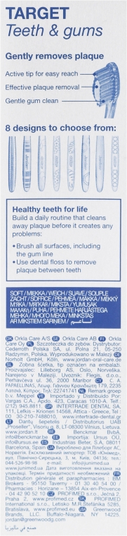 Зубна щітка Target, блакитна - Jordan Target Teeth & Gums Soft — фото N3