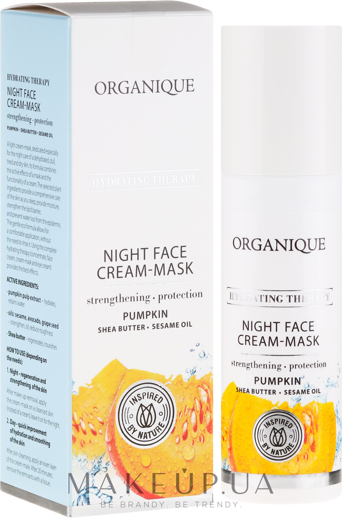 Інтенсивно зволожувальна нічна крем-маска - Organique Hydrating Therapy Night Face Cream-Mask — фото 50ml