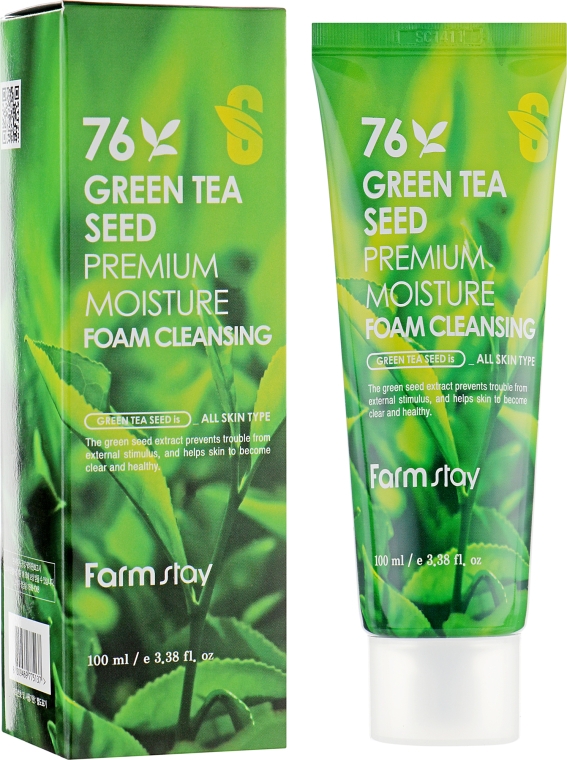 Пенка очищающая с семенами зеленого чая - FarmStay Green Tea Seed Premium Moisture Foam Cleansing 