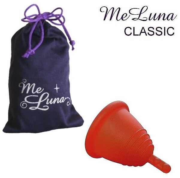 Менструальна чаша з ніжкою, розмір М, червоний - MeLuna Classic Shorty Menstrual Cup Stem — фото N1