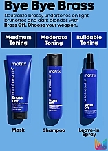 Спрей для нейтралізації мідних відтінків фарбованого волосся - Matrix Total Results Brass Off All-In-One Toning Leave In Spray — фото N2