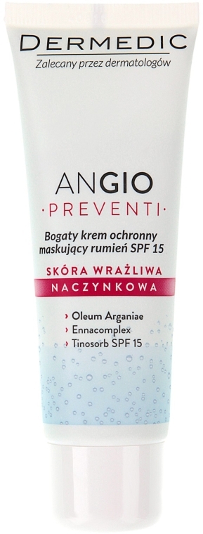 Питательный защитный дневной крем от покраснения - Dermedic Angio Preventi SPF 15