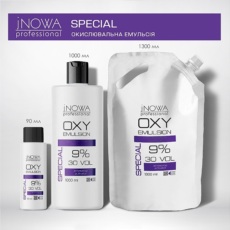 Окислительная эмульсия 9% - jNOWA Professional OXY Emulsion Special 30 vol (дой-пак) — фото N4
