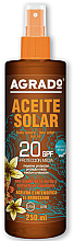 Олія-прискорювач засмаги для тіла SPF20 - Agrado Aceite Solar SPF20 — фото N1
