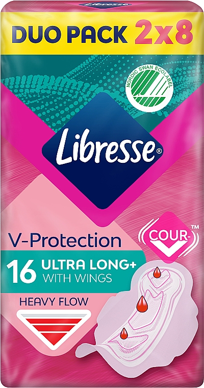 Гигиенические прокладки Ultra Long с крылышками, удлиненные, 16шт - Libresse Ultra Thin Super Soft