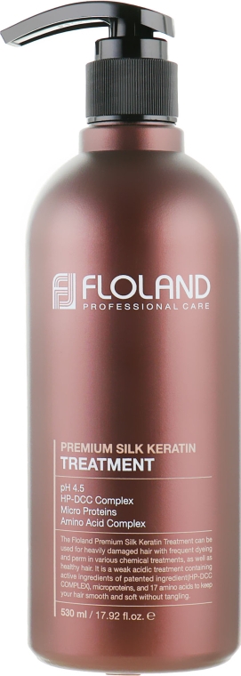 Кондиціонер для відновлення пошкодженого волосся - Floland Premium Silk Keratin Treatment — фото N3