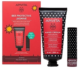 Парфумерія, косметика Набір - Apivita Bee Protective Jasmine Kit (h/cr/50ml + lip/balm/4.4g)