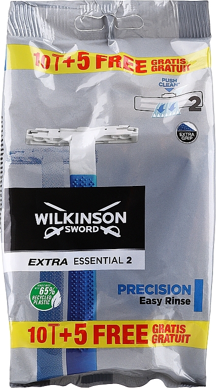 Одноразові станки, 10 + 5 шт. - Wilkinson Sword Extra 2 Precision — фото N1
